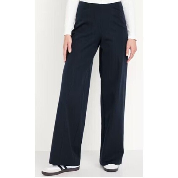 Old Navy Womens Large Wide Leg Pant High Rise Stretch Comforty‎ Black - Picture 3 of 16